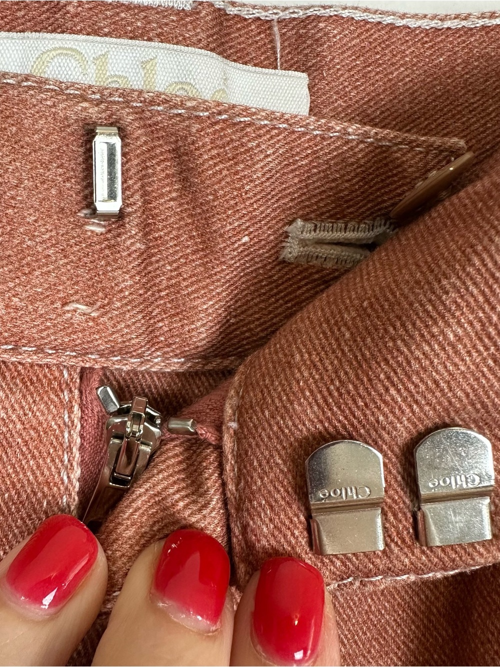Chloé Front Pleat Wide Leg Denim Jeans - Picture 8 of 14